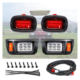 Generic Club Car DS LED headlights front view for clear daytime and night visibility.