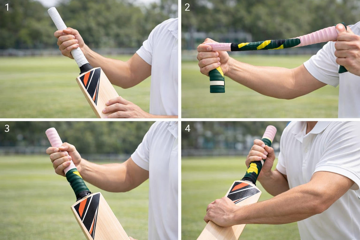 Close-up of Generic cricket bat grip pack showing two grips