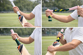Close-up of Generic cricket bat grip pack showing two grips