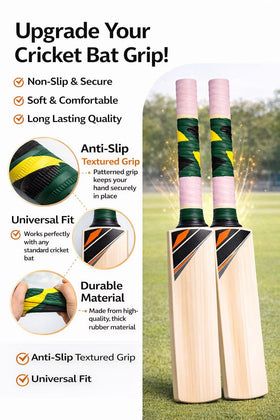 Generic cricket bat grip featuring a colorful design for on-field visibility