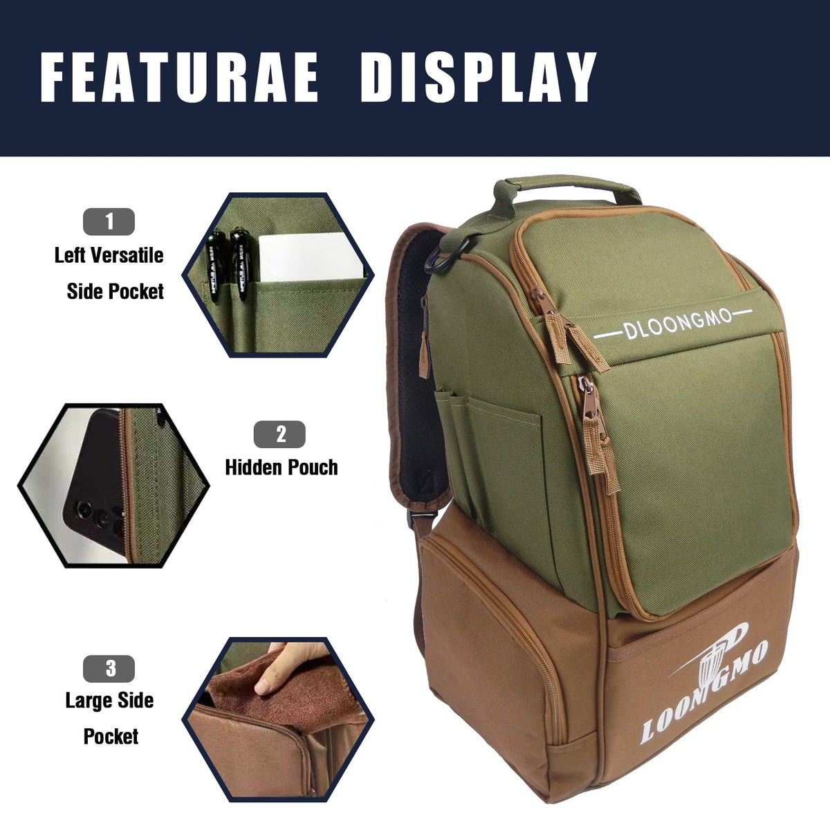 Generic Disc Golf Bag showing padded shoulder straps for comfort
