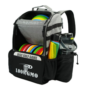 Generic disc golf bag standing base support maintains upright position.