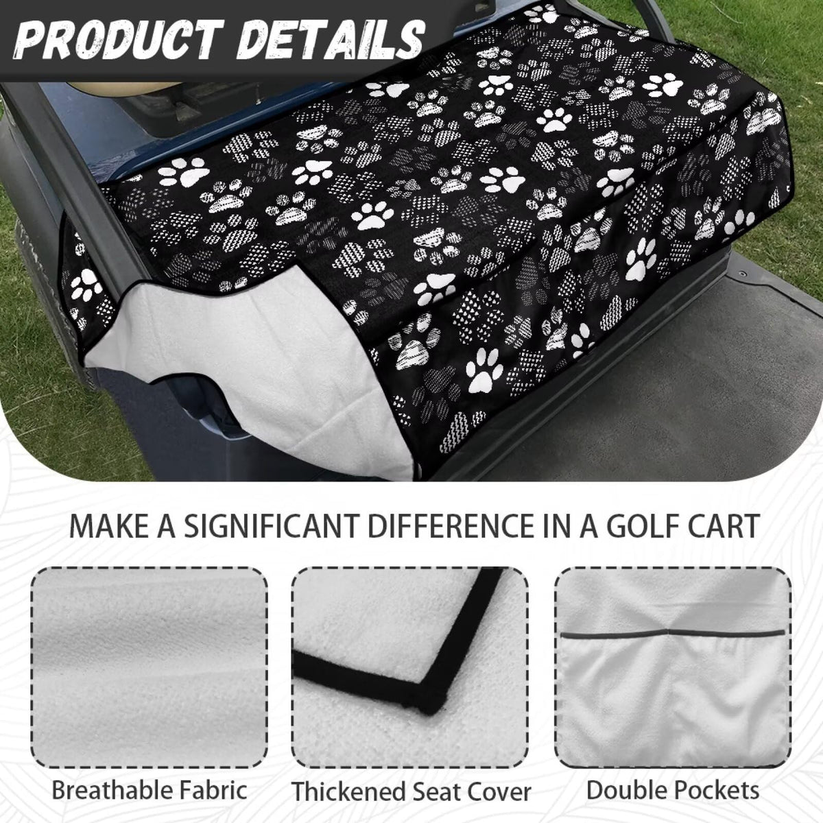 Generic Dog Paws thickened soft polyester-spandex seat cover