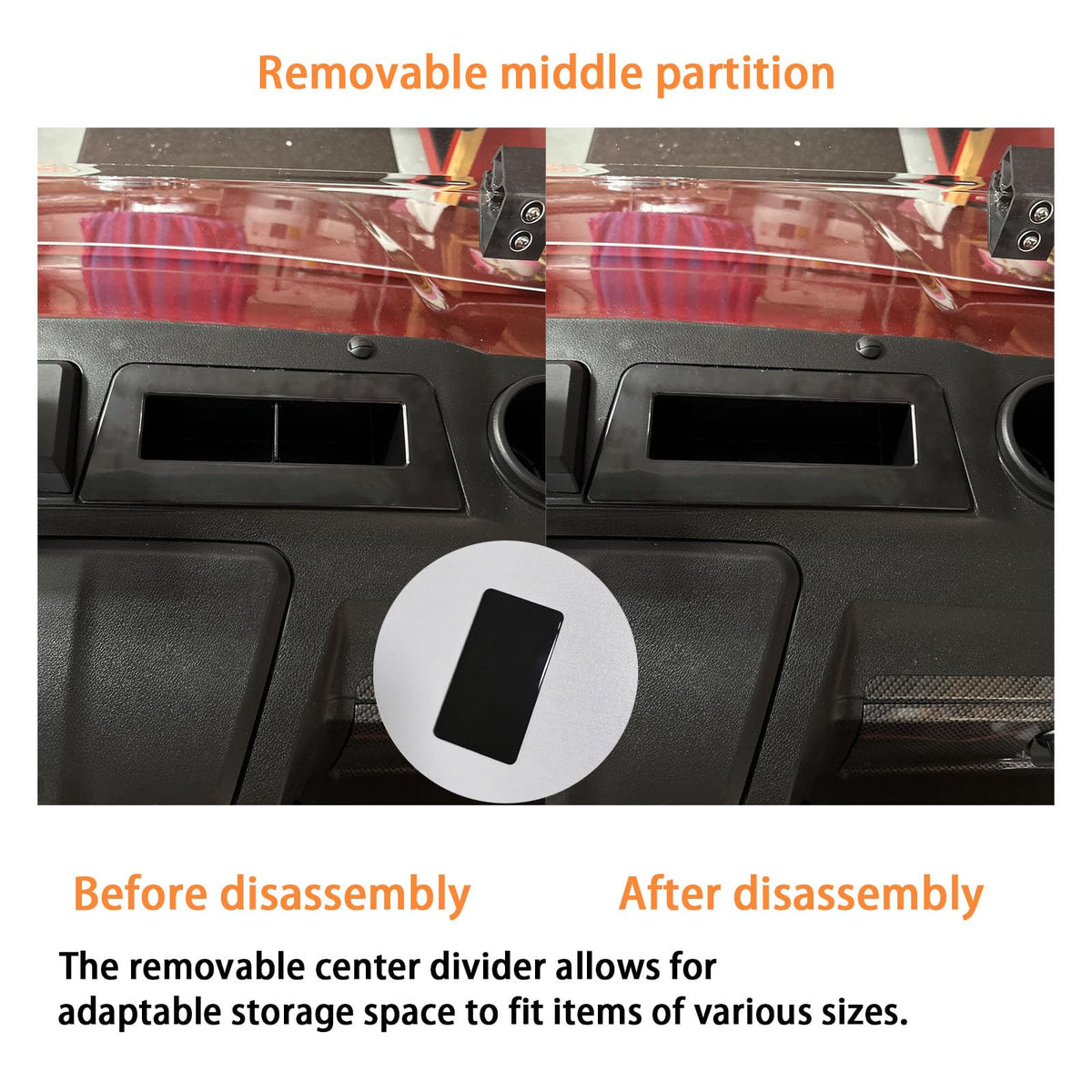 Generic drain hole feature helps prevent moisture buildup after rain or wash.