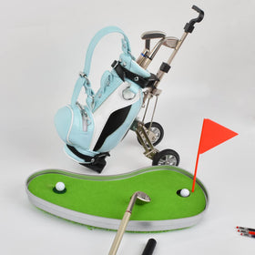 Generic dual golf gift pen holder on desk for stylish writing.