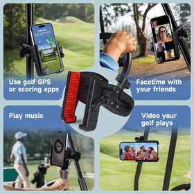 Generic Easy Golf Cart Phone Holder 360-degree rotation for landscape or portrait use.