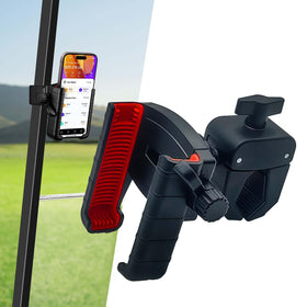 Generic Easy Golf Cart Phone Holder mounted on handlebars for secure GPS access.