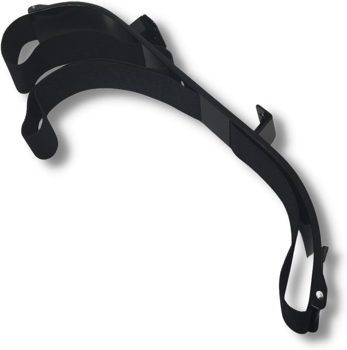 Generic Evolution bag bracket attachment on D5 Ranger/Maverick cart secures golf bags on uneven terrain