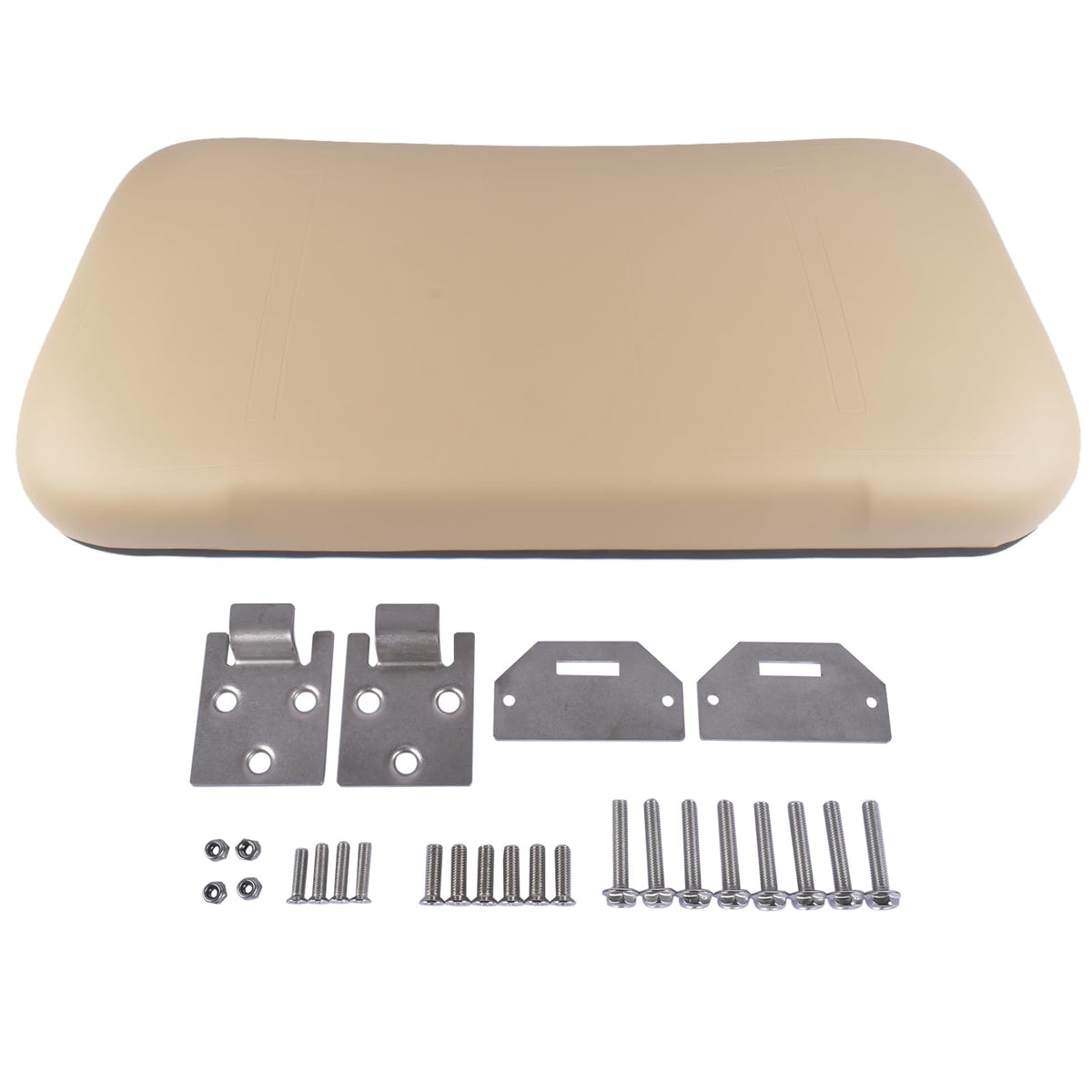 Generic EZGO Medalist front seat bottom tan cover view and feel