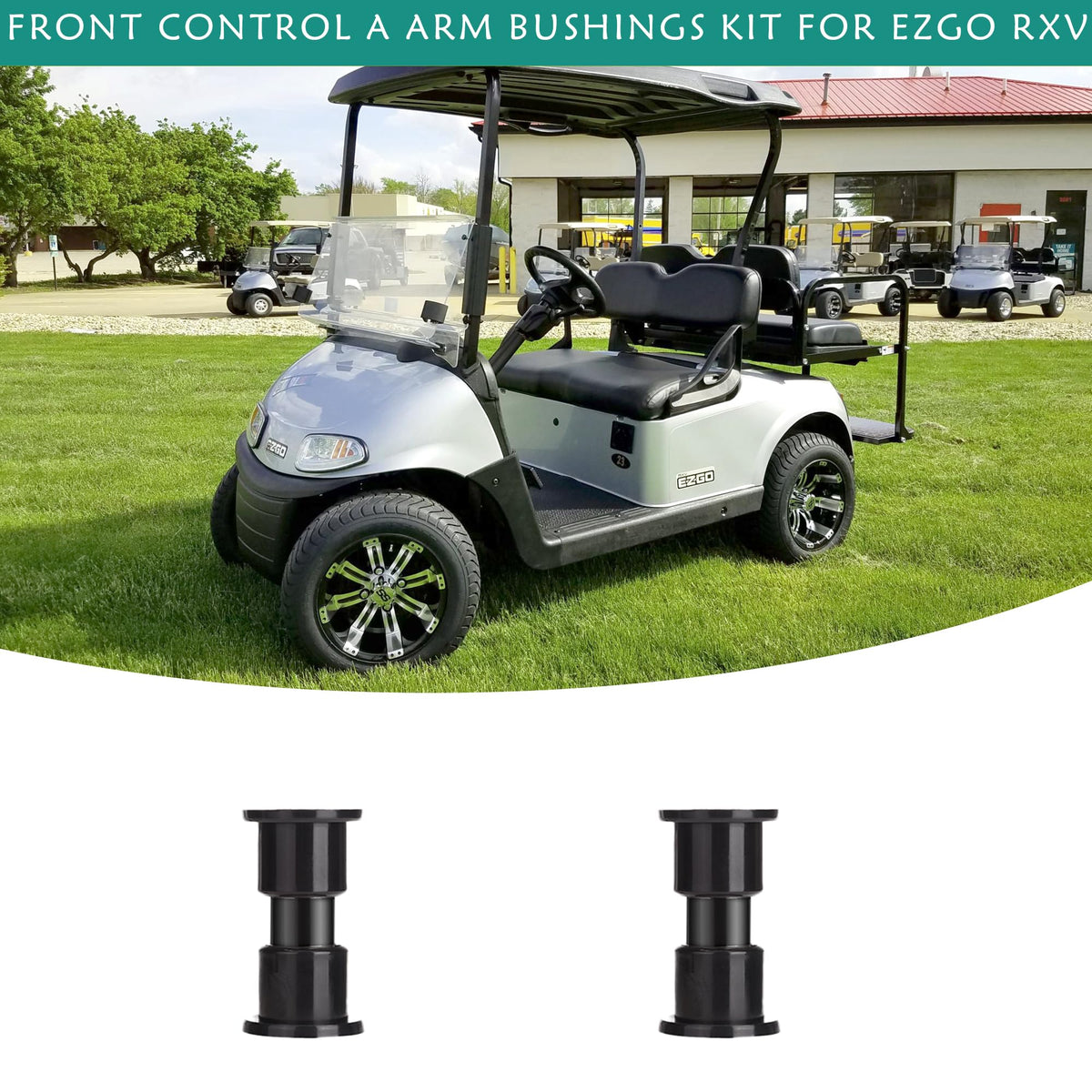 Carrier tubes and bushings ready for both sides on EZGO RXV.