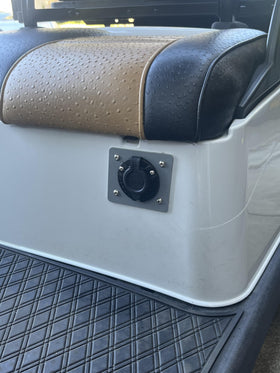 Laser-cut edges and satin finish on the Generic EZGO charger plate adapter
