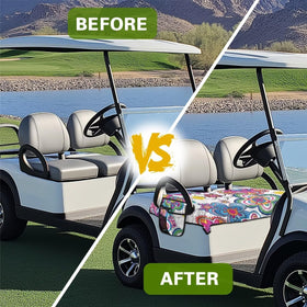 Generic Flower Golf Cart Seat Cover anti-slip design reduces sliding.