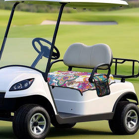 Generic Flower Golf Cart Seat Cover breathable fabric stays cool and sweat-free.