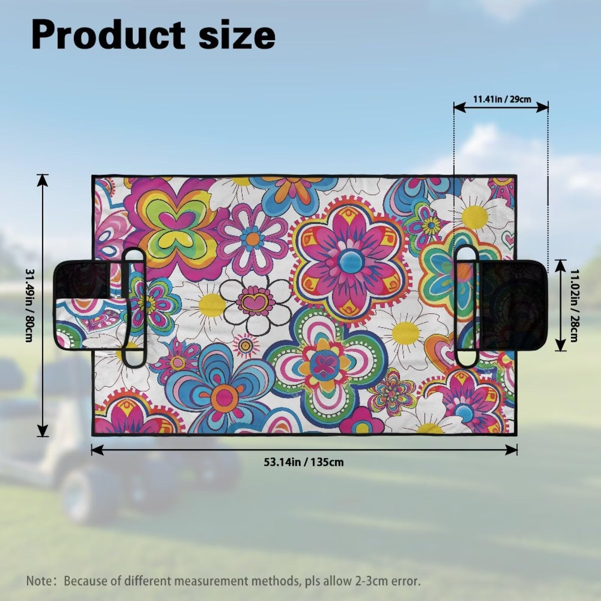 Generic Flower Golf Cart Seat Cover easy install for quick setup.