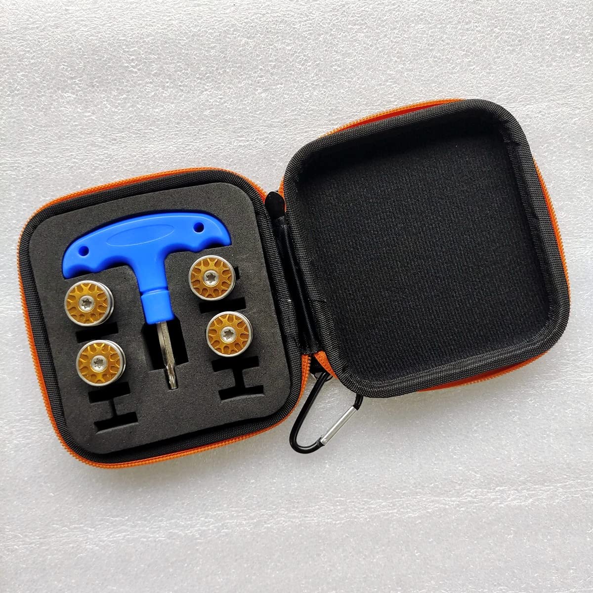 Generic gold golf weights for Odyssey Stroke Lab putters, four-piece set.