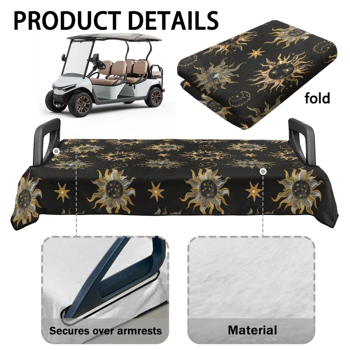 Generic Golden Winter seat cover features anti-slip design for safer rides.