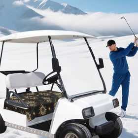 Generic Golden Winter seat cover emphasizes tear-resistant durability.