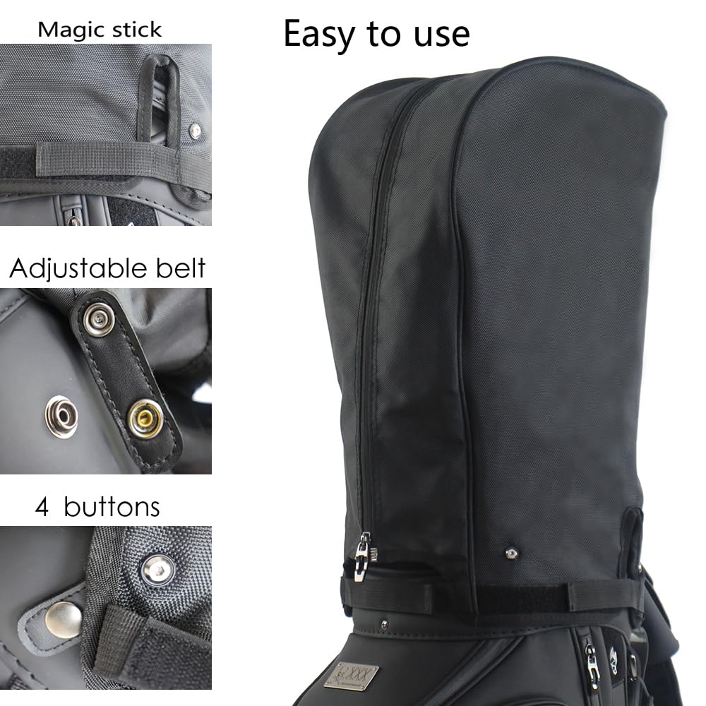 Generic golf bag cover adjustable strap with magic-stud fastener for secure hold.