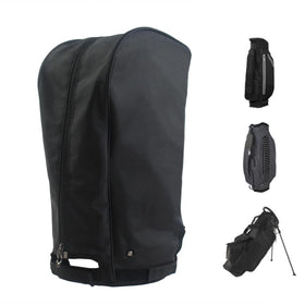 Generic golf bag cover top view demonstrates secure 8-9 inch fit protecting clubs.