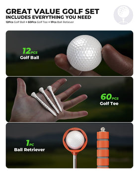 Generic Golf bundle fits home, yard, or driving range training sessions.