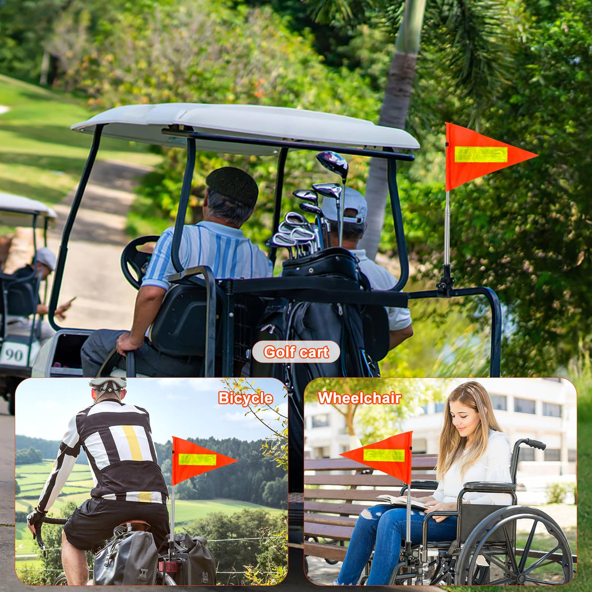 Generic Golf Cart Flag Pole height adjustable for different vehicles