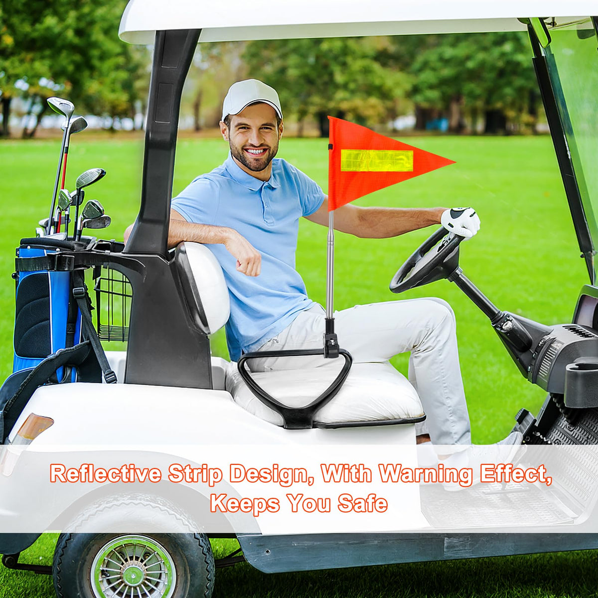 Generic Golf Cart Flag Pole weather-resistant material in outdoor conditions