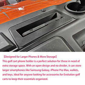 Generic Golf Cart Phone Holder & Wallet with open-design-storage for extra space