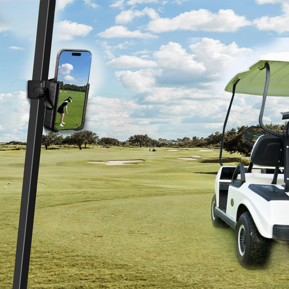 Generic golf cart phone holder dashboard mount keeps phone within reach