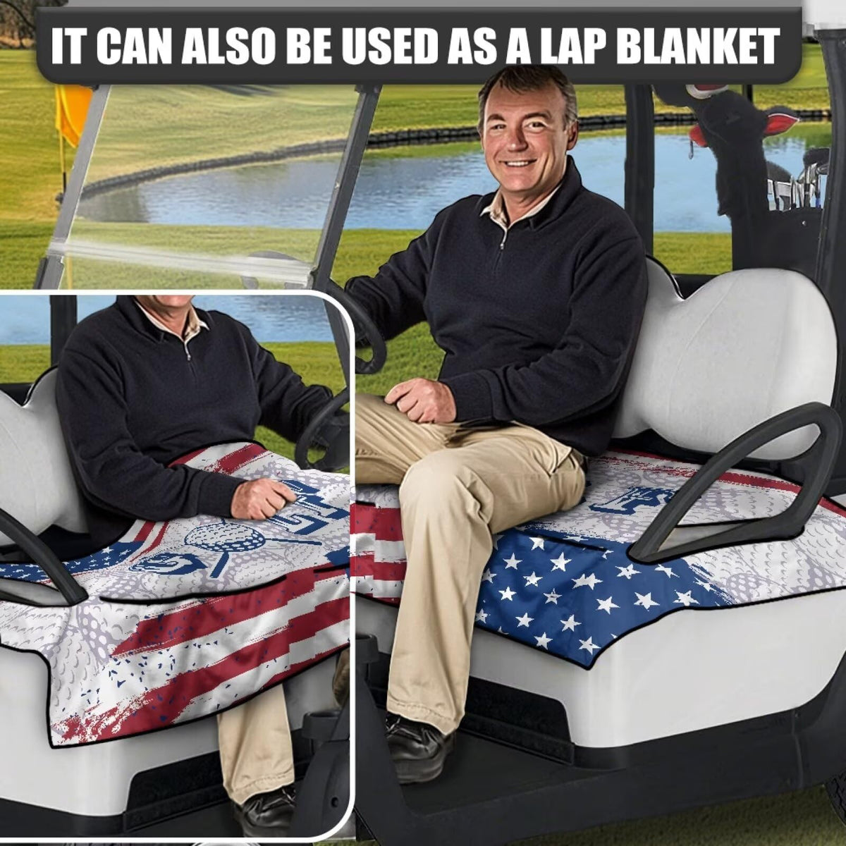 Generic Golf Cart Seat Blanket close-up stitching highlights durable seams