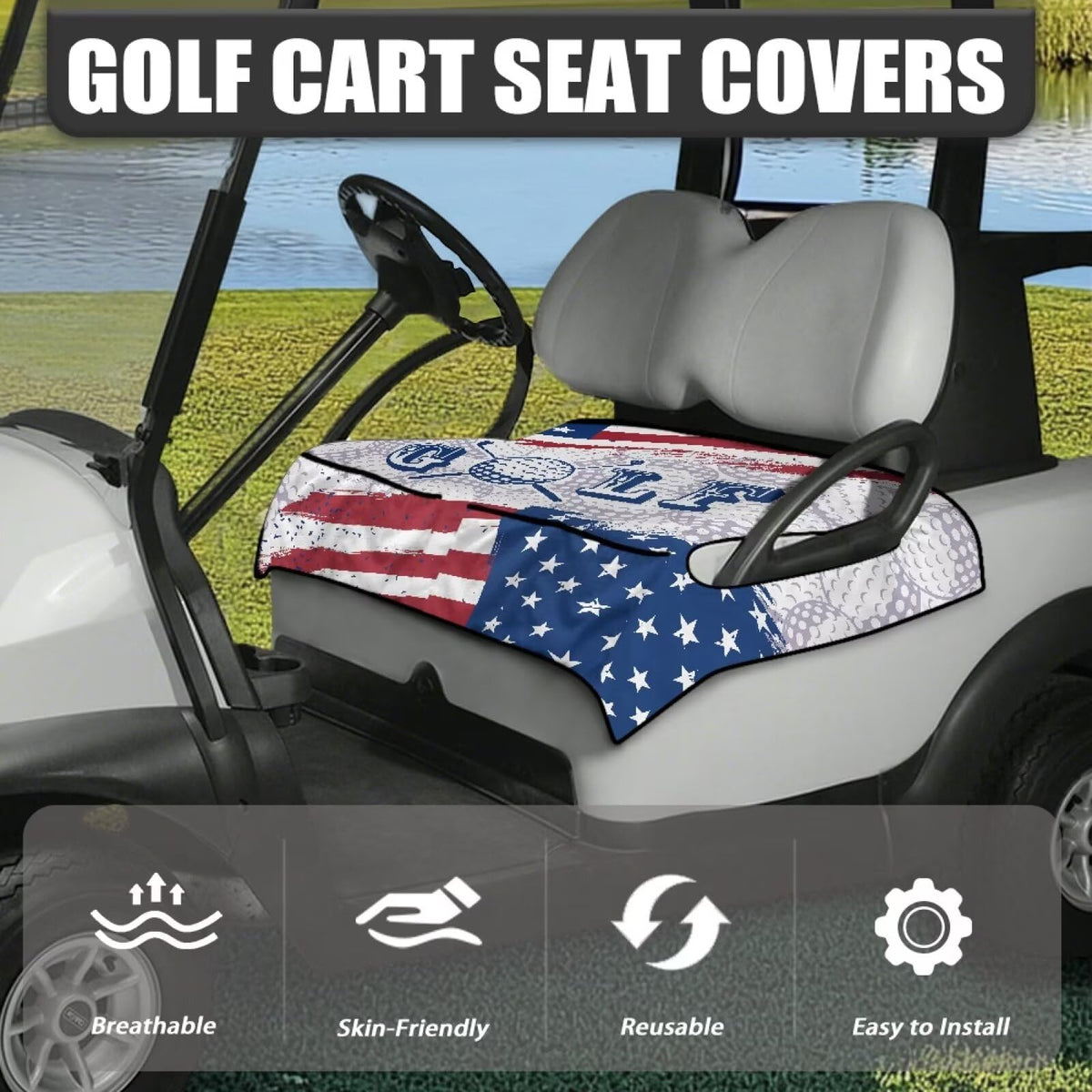Generic Golf Cart Seat Blanket fits Club Car and most two-seater carts