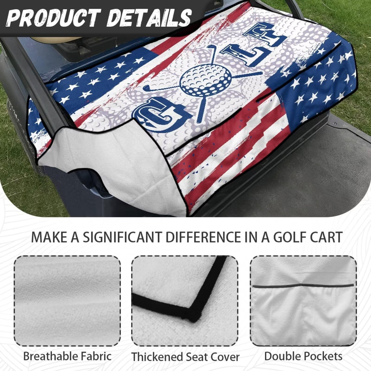 Generic Golf Cart Seat Blanket machine washable and fade resistant feature