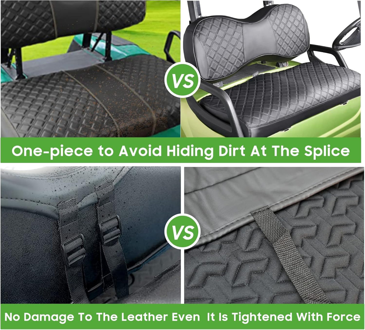 Generic Golf Cart Seat Cover easy-clean surface simplifies maintenance.