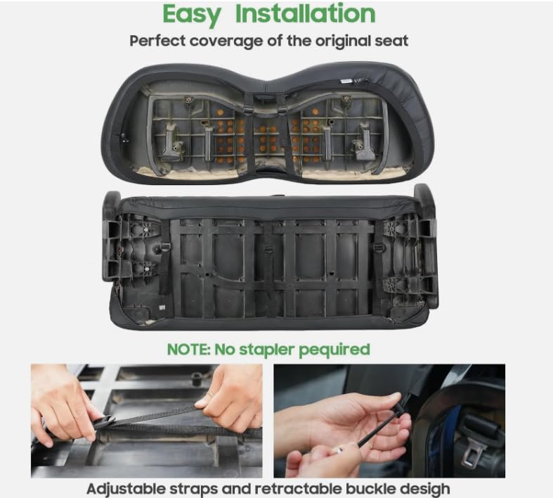 Generic Golf Cart Seat Cover strap-on design enables quick install.