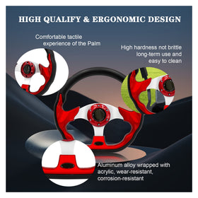 Generic red golf cart steering wheel highlights sport style and color