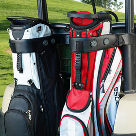 Generic Golf Cart Strap Sleeve close-up shows PU leather and neoprene durability.