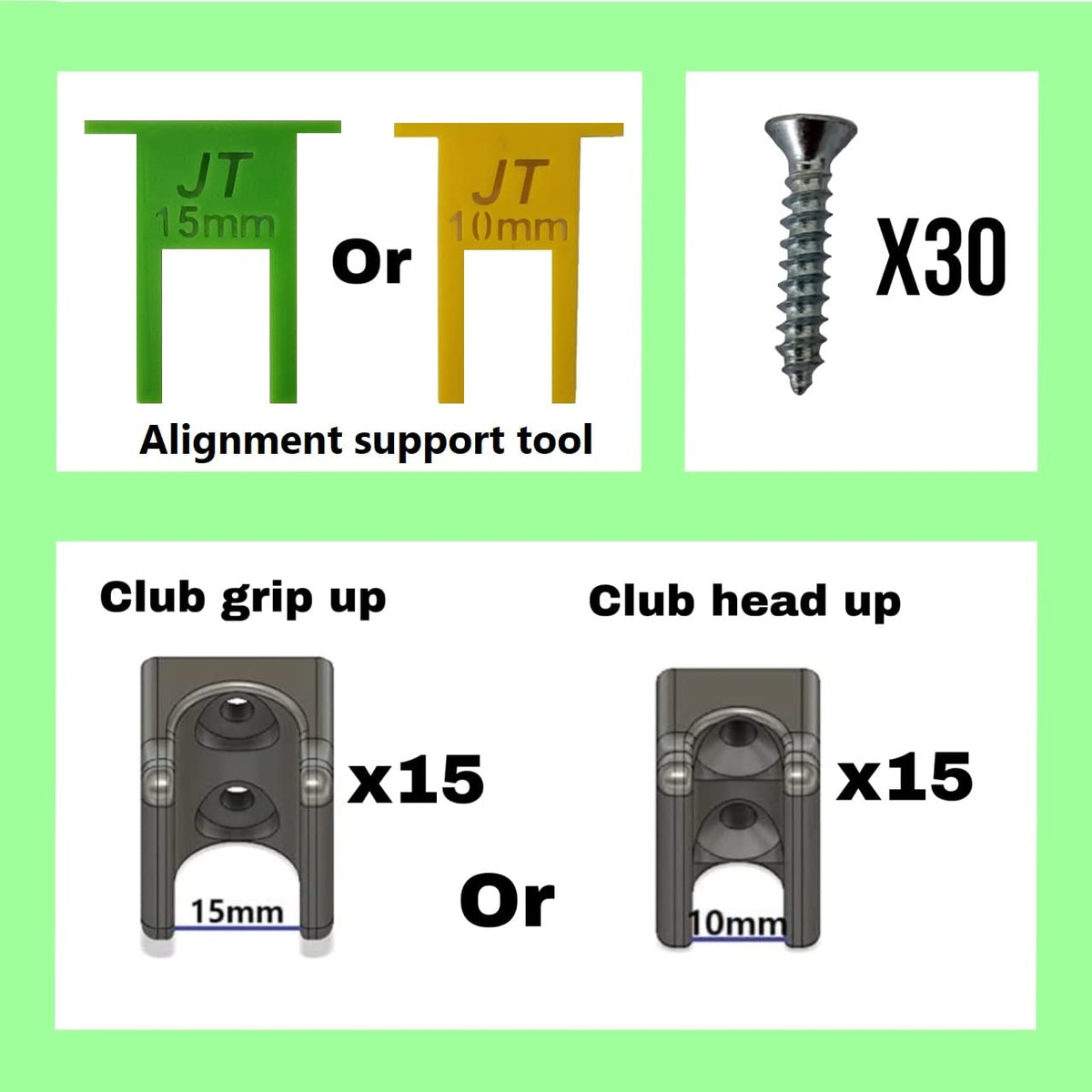 Generic Golf Club Organizer daily use offers easy access and neat display.