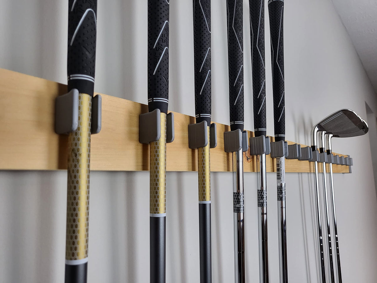 Generic Golf Club Organizer installation demonstrates simple wall mounting.