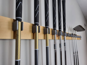 Generic Golf Club Organizer installation demonstrates simple wall mounting.