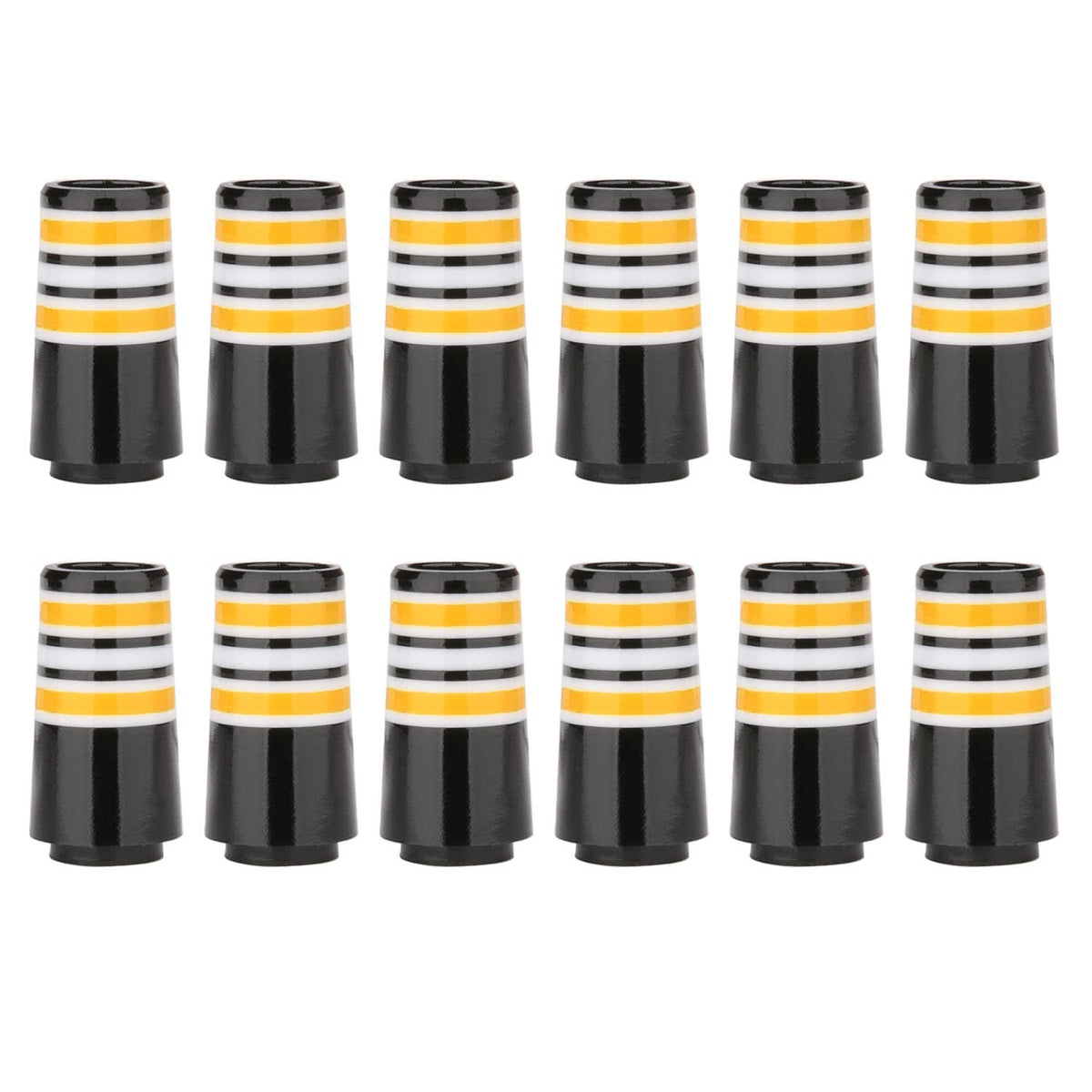 Generic golf ferrules with orange ring for secure taper-tip fit.