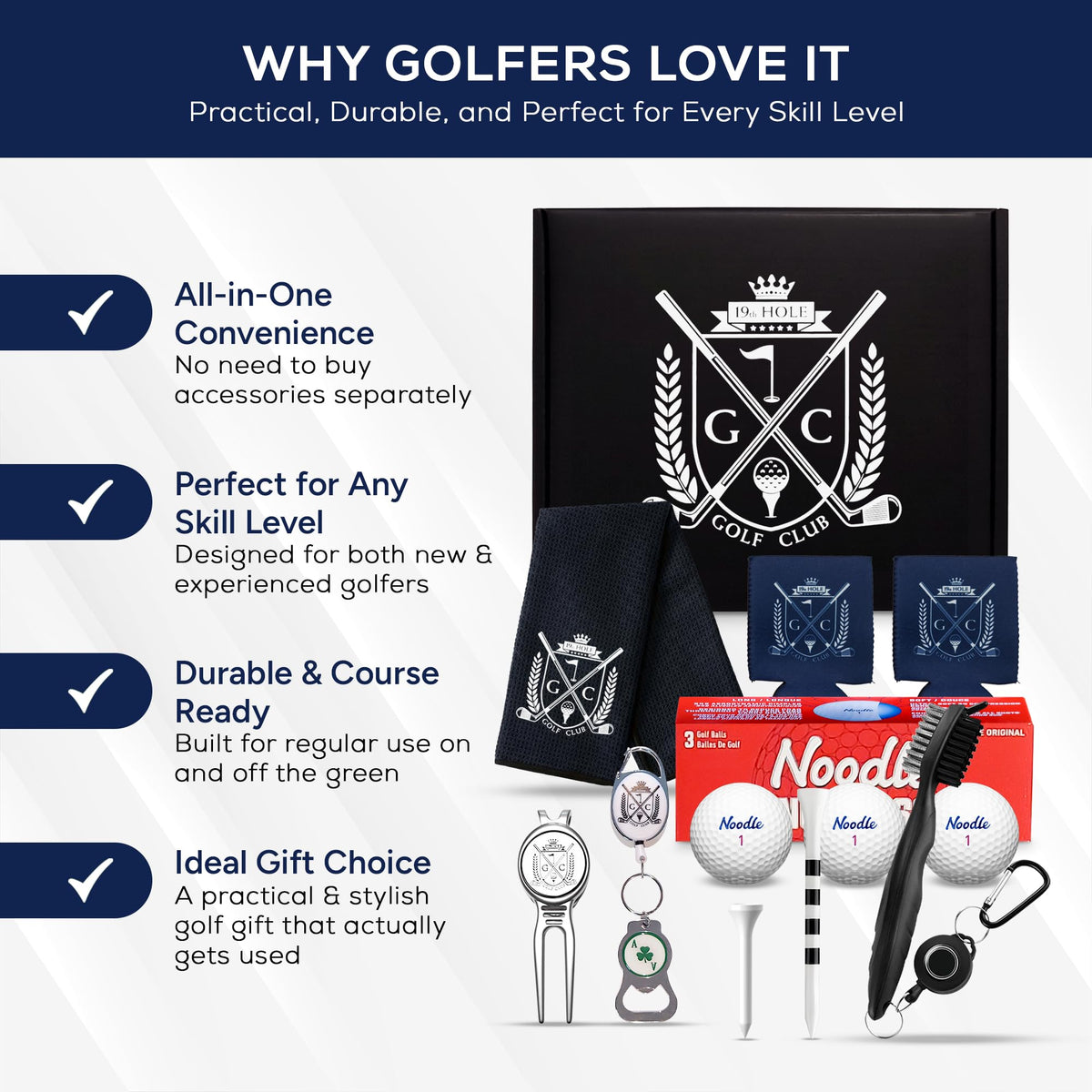 Generic Golf Gift Kit long and short tees for all clubs.