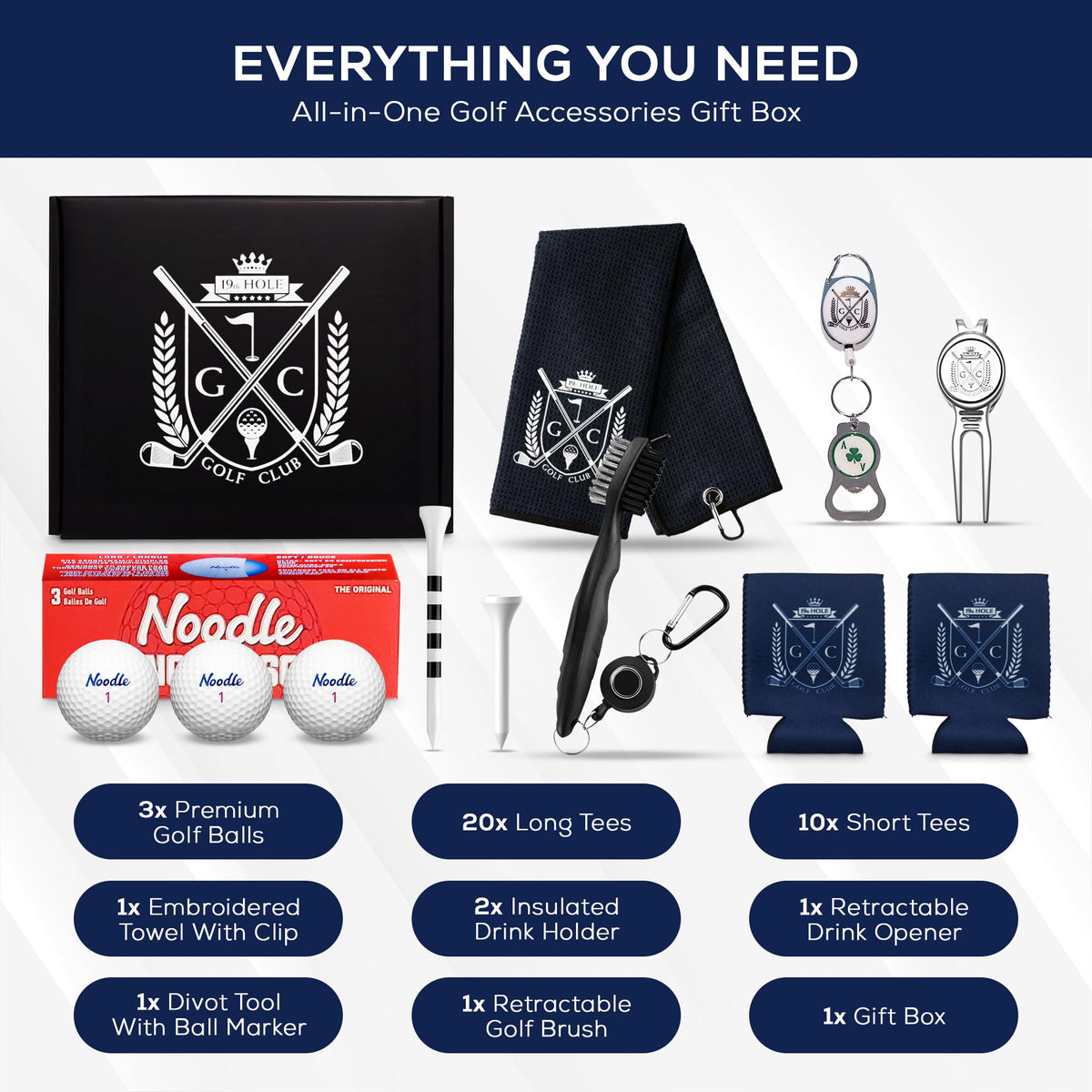 Generic Golf Gift Kit towel with clip for quick access during rounds.