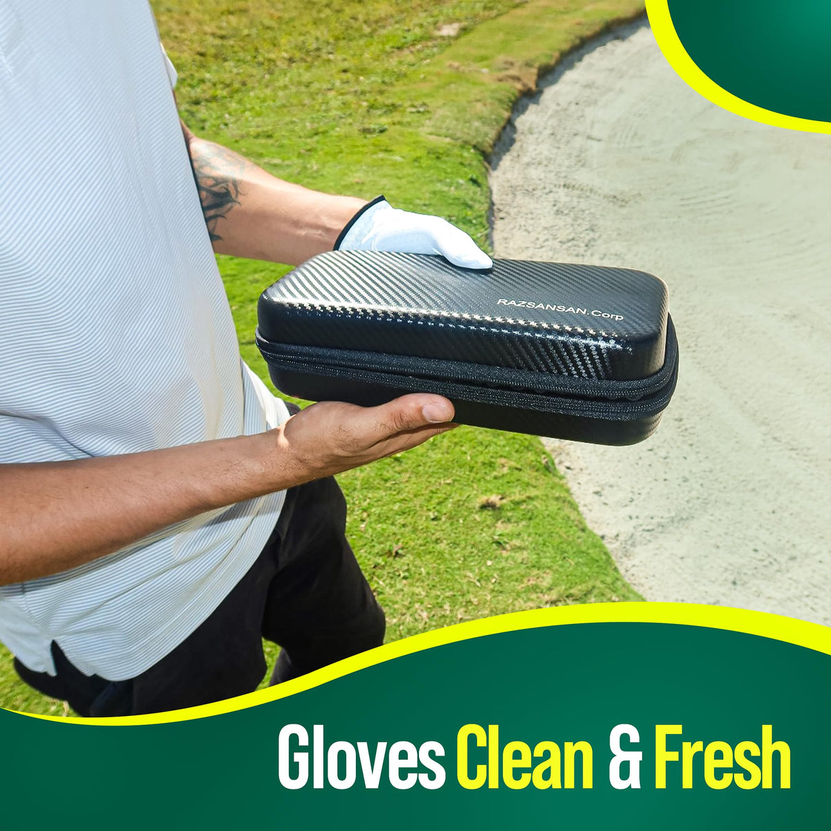 Generic Golf Glove Holder Case used as a multifunctional storage for phone and valuables on course