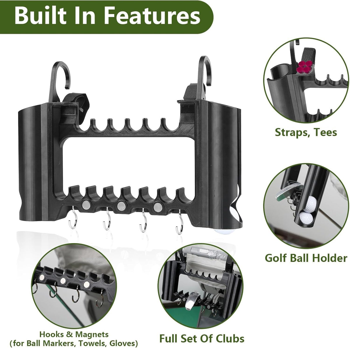 Generic Golf Stroller Attachment features durable steel construction for long-lasting use