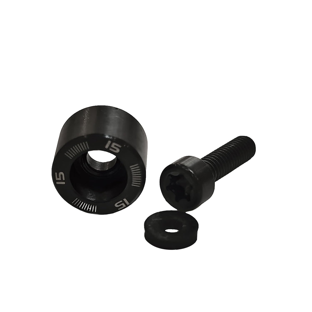 Generic golf weight circle and screw, two-part design enabling precise total weight.