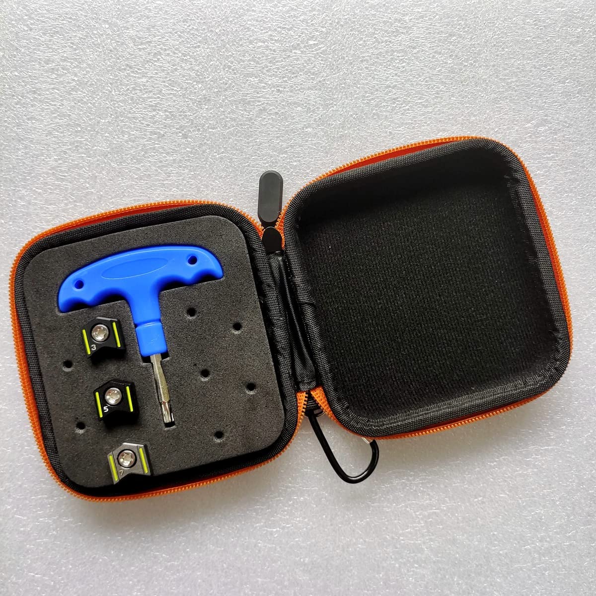 Generic golf weight wrench tool kit case; organized storage for quick swaps.