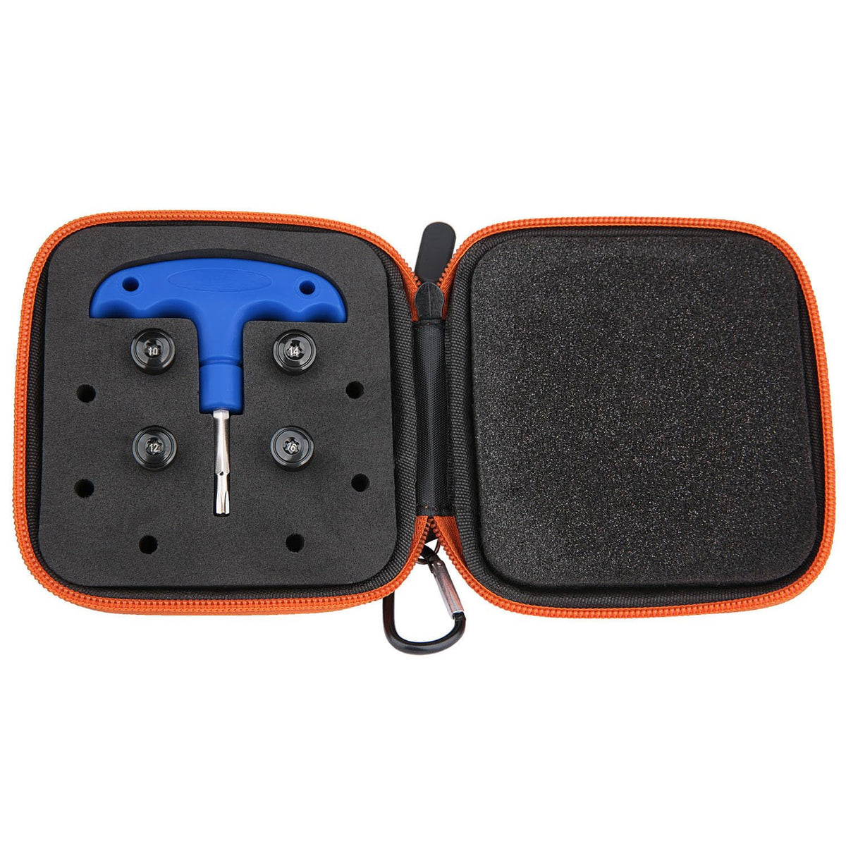 Generic golf weights kit for Elyte weights laid out for quick driver tuning