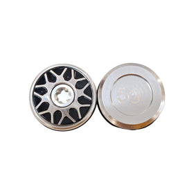Generic golf weights pack-shot shows two-weight pack for tuning feel on Odyssey-compatible putters.