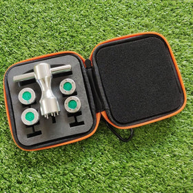 Generic green clover golf weights kit with case fits Scotty Cameron Newport putters.