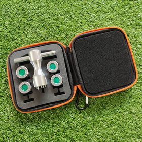 Generic Green Clover weights kit in case for easy transport and organization.