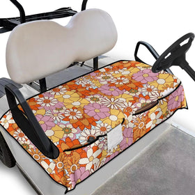 Generic Hippie Flowers seat cover fabric close-up shows soft, durable blend.